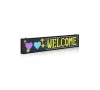 Enseigne Lumineuse LED Programmable 99x19 cm, Panneau d’Affichage Numérique Couleur Pleine P10, GIF à Motifs de Texte