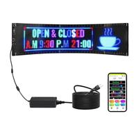 VEVOR Enseigne Lumineuse LED Programmable Flexible, Panneau d’Affichage Défilant Couleur Polychrome P5, Panneau Publicitaire, Contrôle Application Bluetooth, pour Magasin, Bar, Publicité, 83,5x20 cm