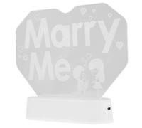 Enseigne Lumineuse Marry Me Cœur Blanc en Acrylique Décor | Accents Romantiques, Pose Simple sur Table, Usage Chevet, Non Chauffante, pour Fiançailles et Déco Événementielle