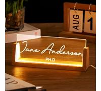 Enseigne Lumineuse Personnalisable, Lampe Personnalisable avec Nom et Titre, Decoration Bureau, Cadeau Personnalisé pour Médecin, Enseignant Ou Nouvel Emploi (Conception 1)