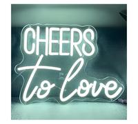 Enseigne lumineuse Pour la décoration lumineuse au néon Cheers to Love pour le panneau pour les veilleuses 30 cm × 40 Décoration murale au néon(Blanc)