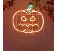 Enseigne n¿¿on citrouille pour Halloween, panneau LED, enseigne n¿¿on Web, entreprise