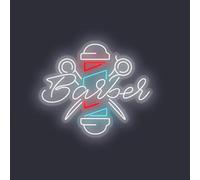 Enseigne néon à DEL à intensité variable pour salon de coiffure, décoration murale de fenêtre, décoration de salon de coiffure, 40,6 x 31,8 cm, alimentation USB