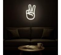 Enseigne néon blanc Victoire murale usb