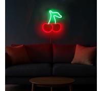 Enseigne néon Cerises murales usb