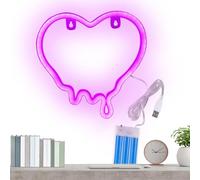 Enseigne Néon Cœur pour Mur | Alimenté Par Piles Ou USB Lumière LED Nuit Ambiance - Lampe Murale Décorative Pour Salon Chambre Bébé Bureau | Bar Café Restaurant Dîner Fête Organisateurs
