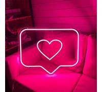 Enseigne néon en forme de cœur - Lumière néon minimaliste en forme de cœur LED pour décoration murale - Pour chambre de fille, grotte, fête, mariage, cadeau