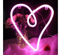 Enseigne néon en forme de cœur - Veilleuse LED en forme de cœur pour décoration murale - Panneau USB ou batterie pour chambre à coucher, anniversaire, fête, Saint-Valentin, Noël, salon - Enfants