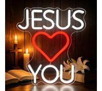 Enseigne Néon Jésus Lettres LED Dimmables Alimentation USB Lumière