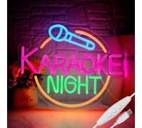Enseigne Néon Karaoké Enseigne Led Néon Music Bar Enseigne lumineuse Gaming Room Deko Pour Noël Studio de musique Mariage Fête Décorations murales