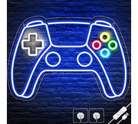 Enseigne néon LED en forme de manette de jeu pour décoration de chambre de garçon, panneau de jeu pour décoration murale de jeu, alimentation USB, cadeau pour adolescents, garçons, enfants