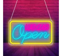 Enseigne néon « Ouvert » : Lettre LED GOEDCH colorée « Ouvert », enseigne murale LED rouge et bleu, enseigne électrique pour magasins, restaurants et commerces de détail