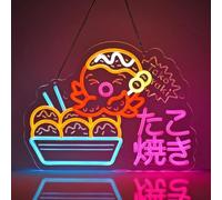 Enseigne néon Takoyaki for restaurant japonais, applique murale LED USB à intensité variable for bar, pub, boutique, décoration, idée cadeau z