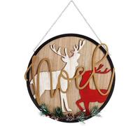 Enseigne Noel Renne 29 x 1 x 29 cm Rouge Noir Métal Blanc Bois MDF