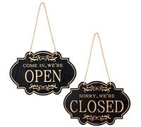 Enseigne Ouvert Fermé, 30x20cm Double Face Réversible Entrez Nous Sommes Ouverts et Désolé Nous Sommes Fermés Ouvert Fermé Plaque Open Sign pour Entreprise Porte Restaurant Club Café Hôtel
