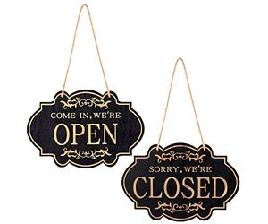 Enseigne Ouvert Fermé, 30x20cm Double Face Réversible Entrez Nous Sommes Ouverts et Désolé Nous Sommes Fermés Ouvert Fermé Plaque Open Sign pour Entreprise Porte Restaurant Club Café Hôtel