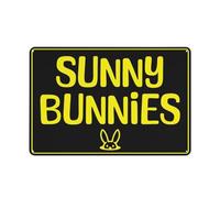 Enseigne Sunny Bunnies 30,5 x 20,3 cm en aluminium imprimé à l'encre UV pour la maison et le travail