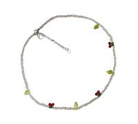[Enseignement] Collier ras du cou réglable fait à la main avec perles de cerises et marguerites aux couleurs vives pour les sorties décontractées