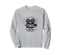 Enseignement de la caméra Lumineuse : Cadeau éducateur inspiré d'Hollywood Sweatshirt, Unisexe pour Adultes, Gris Chiné, XXL
