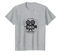 Enseignement de la caméra Lumineuse : Cadeau éducateur inspiré d'Hollywood T-Shirt, Enfant, Gris Chiné, 6 Ans