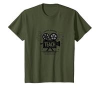 Enseignement de la caméra Lumineuse : Cadeau éducateur inspiré d'Hollywood T-Shirt, Enfant, Olive, 3 Ans