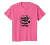 Enseignement de la caméra Lumineuse : Cadeau éducateur inspiré d'Hollywood T-Shirt, Enfant, Rose Chiné, 10 Ans