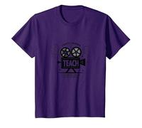 Enseignement de la caméra Lumineuse : Cadeau éducateur inspiré d'Hollywood T-Shirt, Enfant, Violet, 2 Ans