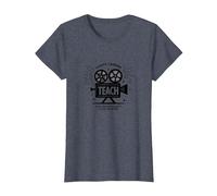Enseignement de la caméra Lumineuse : Cadeau éducateur inspiré d'Hollywood T-Shirt, Femme, Bleu Chiné, XS