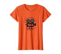 Enseignement de la caméra Lumineuse : Cadeau éducateur inspiré d'Hollywood T-Shirt, Femme, Orange, XL