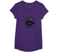 Enseignement de la caméra Lumineuse : Cadeau éducateur inspiré d'Hollywood T-Shirt, Fille, Violet, XS