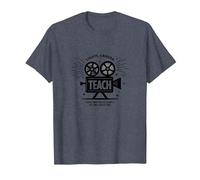 Enseignement de la caméra Lumineuse : Cadeau éducateur inspiré d'Hollywood T-Shirt, Homme, Bleu Chiné, 3XL