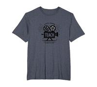 Enseignement de la caméra Lumineuse : Cadeau éducateur inspiré d'Hollywood T-Shirt, Homme Grandes Tailles, Bleu Chiné, 5X Tall