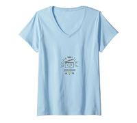 Enseignement de la caméra Lumineuse : Prenez 1 Enseignant d'excellence en enseignement T-Shirt avec Col en V, Femme, Bleu Céleste, XL