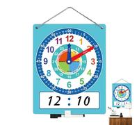 Enseignement de l'horloge - Effacer à Sec pour Les pour Le Temps d'apprentissage de l'heure | Améliore Le Temps d'apprentissage Double Face de l'apprentissage du Temps, l'école d'outils de