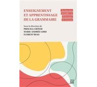 Enseignement Et Apprentissage De La Grammaire - Recherches Actuelles En Didactique Du Français