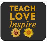 Enseigner, Aimer, Inspirer. Motifs Mignons : Tournesol, Léopard, Guépard. Inspiration Et Motivation. Tapis De Souris Portable Tapis De Souris Gaming Lavable Mouse Pad pour Bureau Travail 25X30Cm