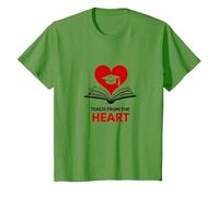 Enseigner avec Le cœur Professeur inspirant, Enseignant T-Shirt, Enfant, Herbe, 4 Ans
