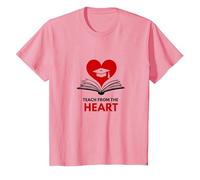 Enseigner avec Le cœur Professeur inspirant, Enseignant T-Shirt, Enfant, Rose, 3 Ans