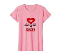 Enseigner avec Le cœur Professeur inspirant, Enseignant T-Shirt, Femme, Rose, XS