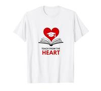 Enseigner avec Le cœur Professeur inspirant, Enseignant T-Shirt, Homme, Blanc, 5XL