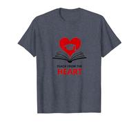 Enseigner avec Le cœur Professeur inspirant, Enseignant T-Shirt, Homme, Bleu Chiné, XXL