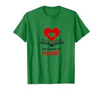 Enseigner avec Le cœur Professeur inspirant, Enseignant T-Shirt, Homme, Vert Kelly, M