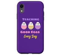 Enseigner de Bons œufs Tous Les Jours, Une Jolie professeure d'œufs de Pâques Kawaii Coque pour iPhone XR