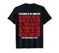 Enseigner est Mon ministère Enseignant chrétien Éducation à la Foi T-Shirt