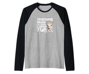 Enseigner la Musique, C'est Tout Un Professeur de Musique de Jeu de Mots Amusant avec Un Lama Manche Raglan