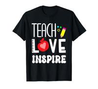 Enseigner l'amour Inspirer l'enseignant rentrée Scolaire Premier Jour de Classe T-Shirt Graphique avec Valeur