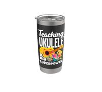 Enseigner le ukulélé est mon super joueur de professeur de musique Gobelet isotherme en acier inoxydable double paroi