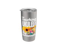 Enseigner le ukulélé est mon super joueur de professeur de musique Gobelet isotherme en acier inoxydable double paroi