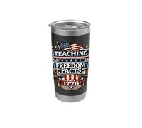 Enseigner les faits sur la liberté depuis 1776 Maître d'histoire patriotique Gobelet isotherme en acier inoxydable double paroi
