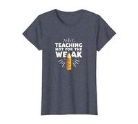 Enseigner Pas pour Les Faibles : Mantra de Motivation de l'éducateur T-Shirt, Femme, Bleu Chiné, 3XL